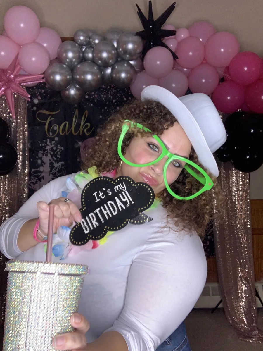 Birthday photo booth fun