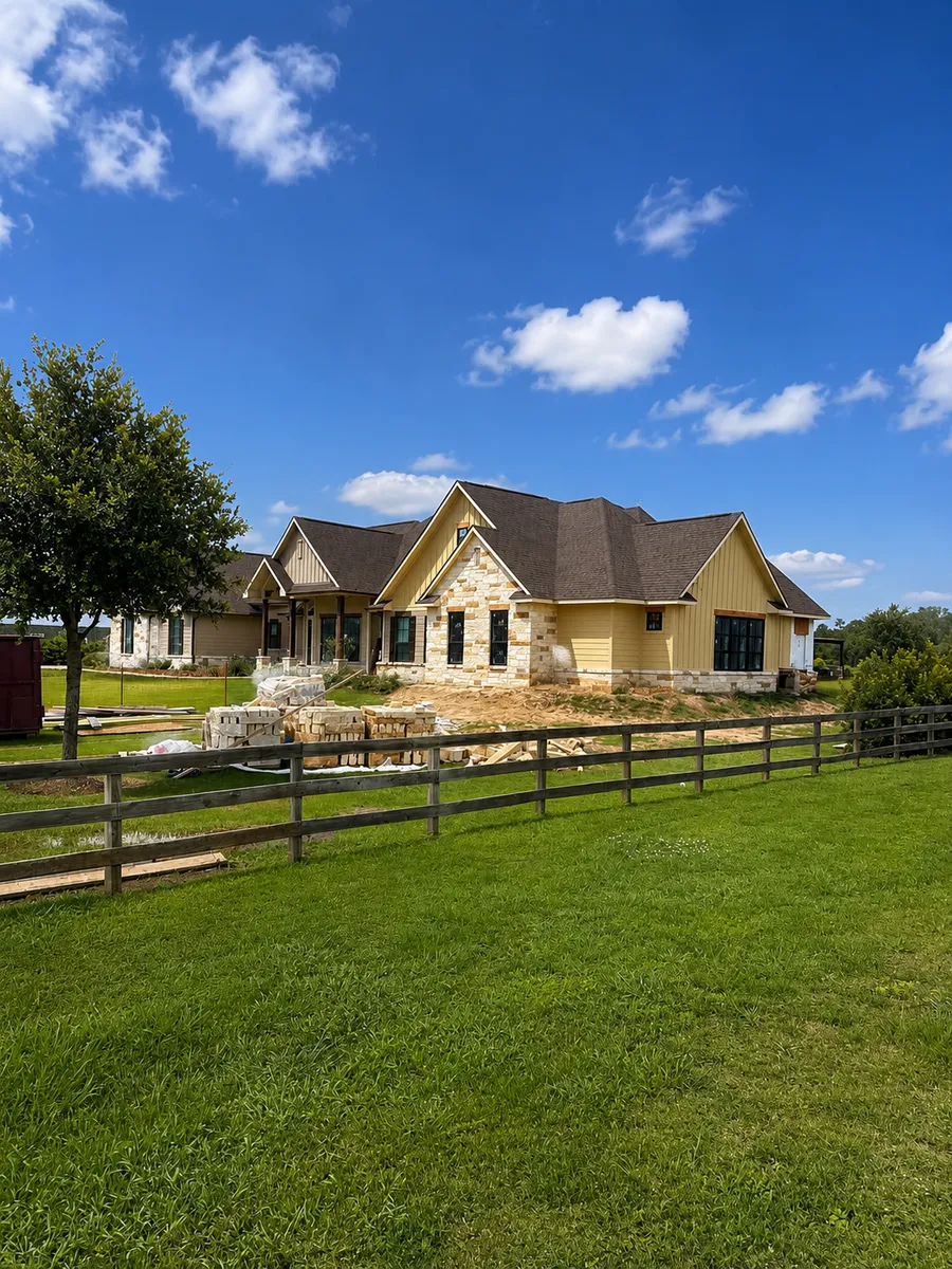 Custom home with a stone exterior