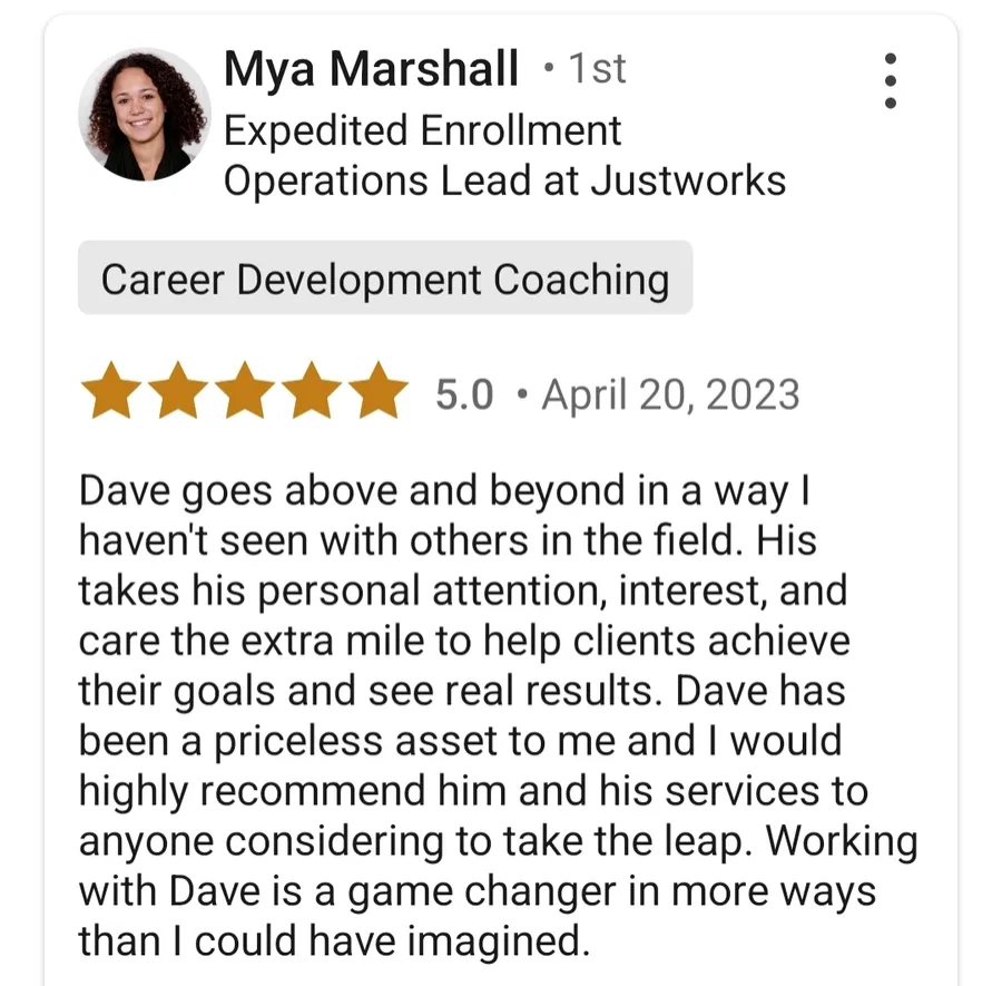 Client testimonial