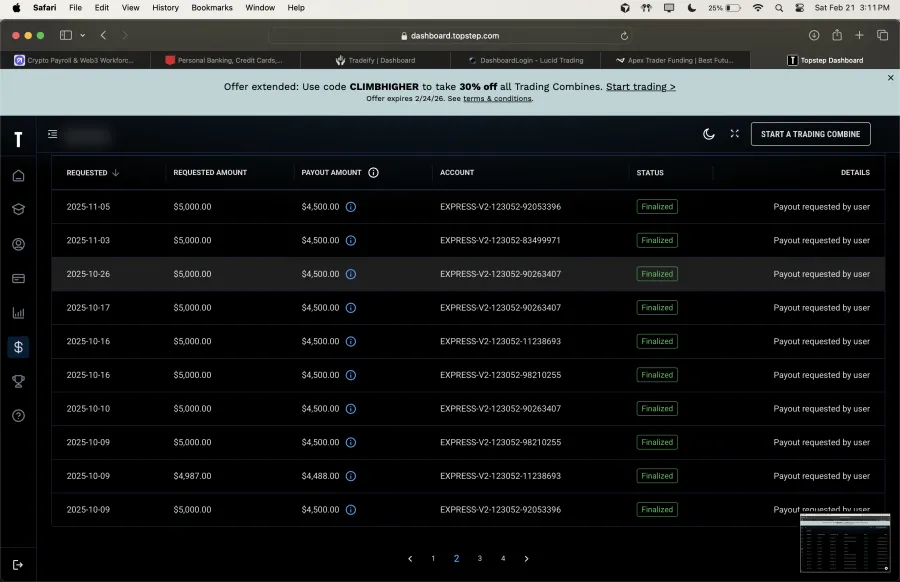 Verified payout