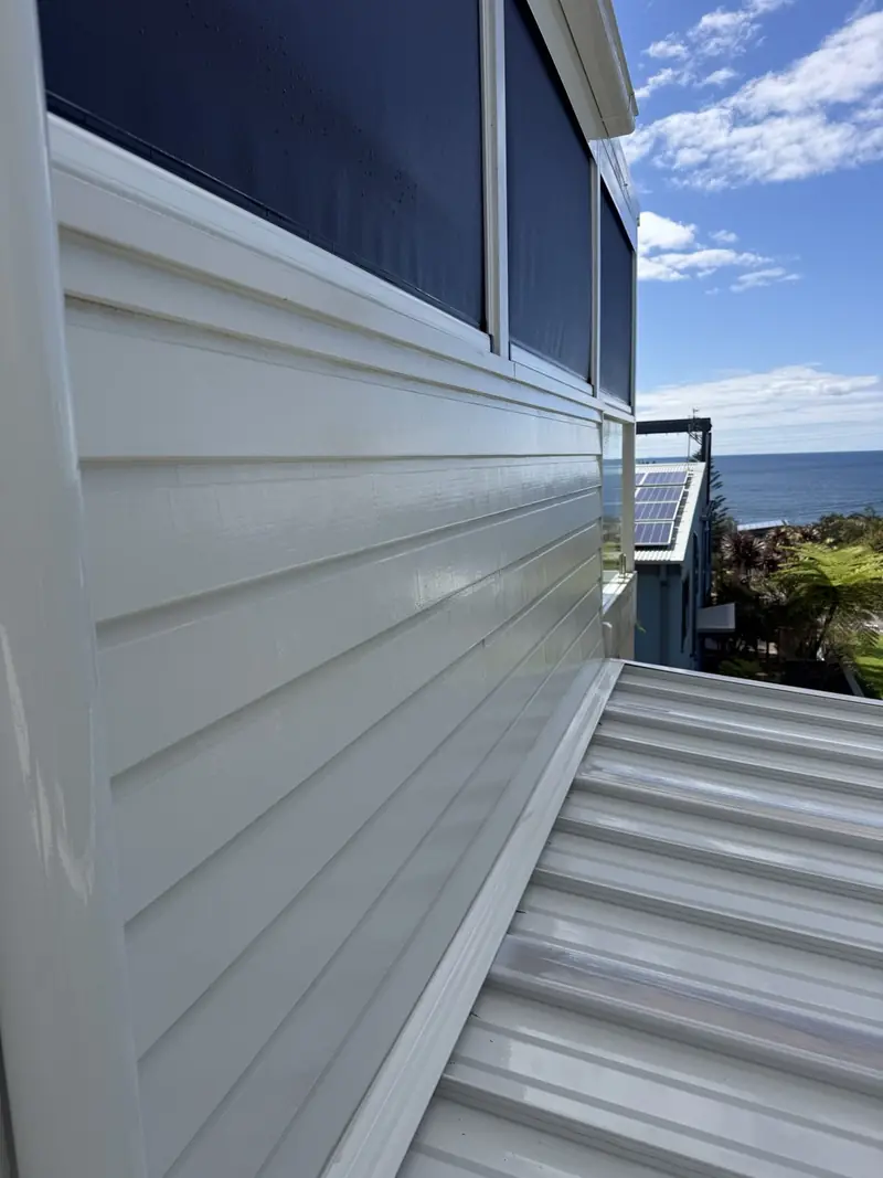 Weatherboard cladding after a soft house wash