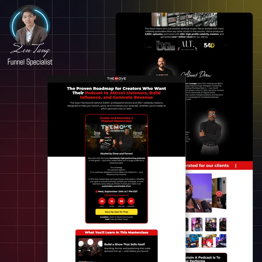 Lead-generation training funnel