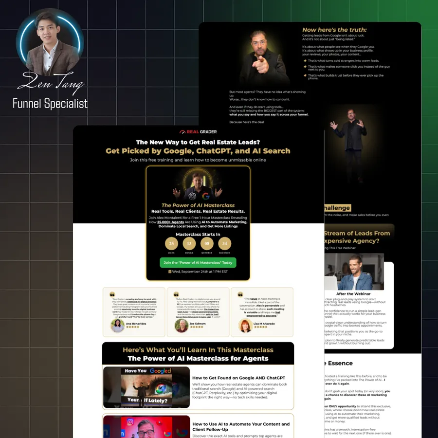 Real Grader masterclass registration page