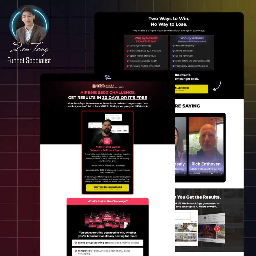 Rent Relax Airbnb challenge funnel
