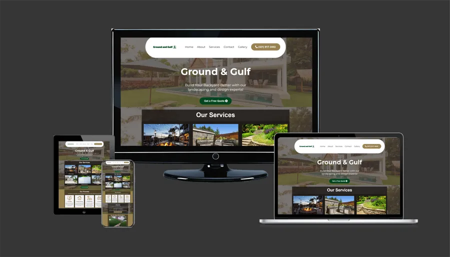 Contractor website mockup 9 shown on desktop, laptop and phone