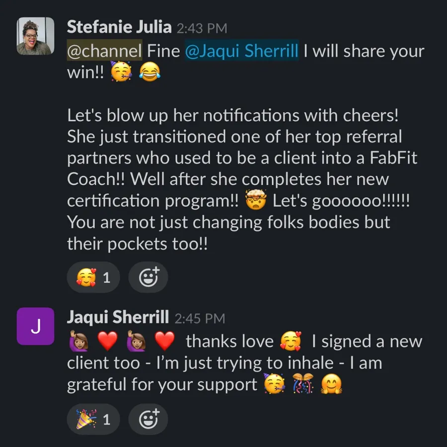 Jaqui signs a new client