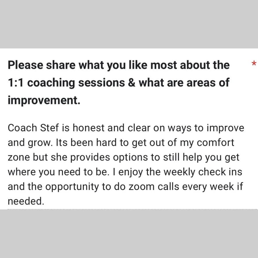 1:1 coaching feedback
