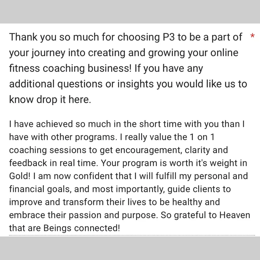 P3 client survey