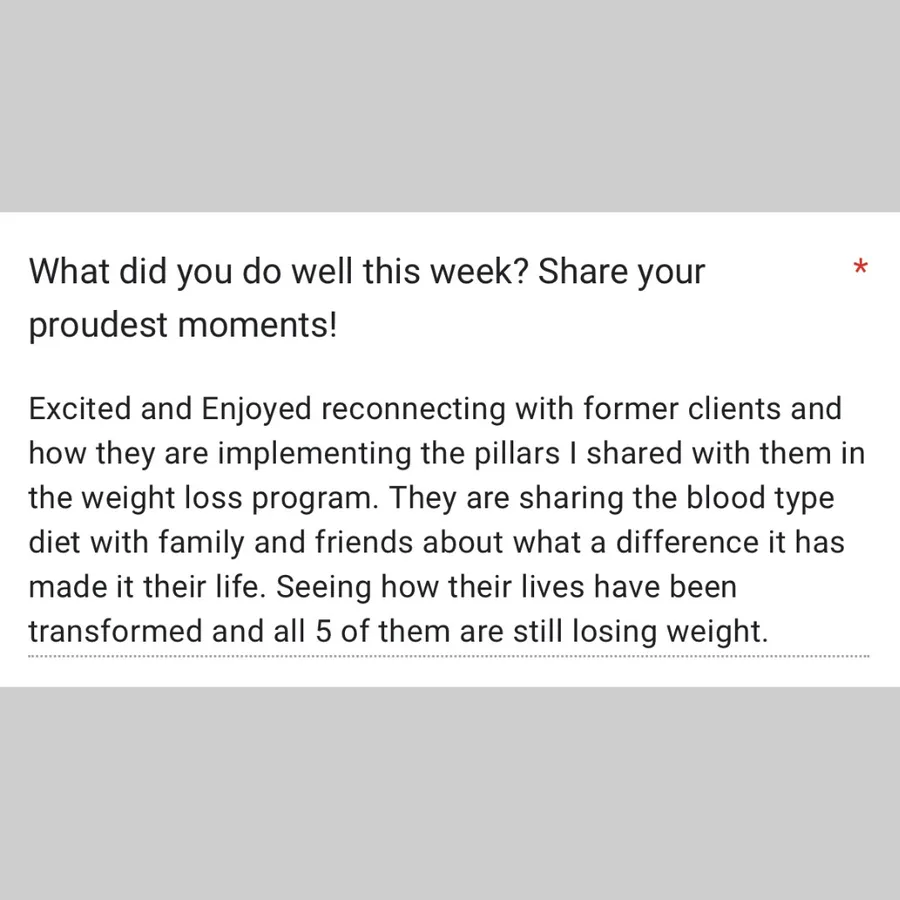 Weekly check-in