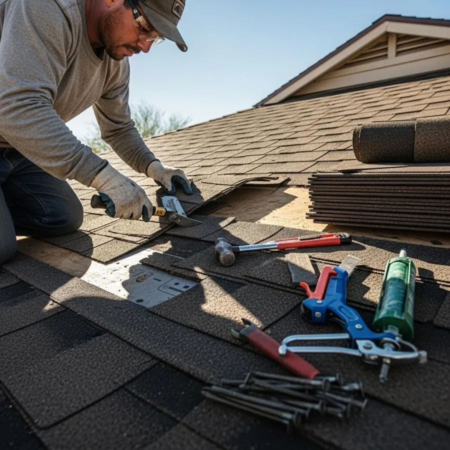 Completed tile roof replacement on a Phoenix home