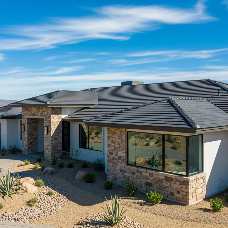 Roof repair work in progress on a Phoenix property