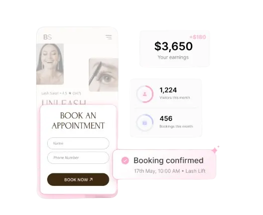 Salon website with built-in booking