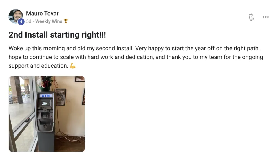 A community member's post: second install starting the year right
