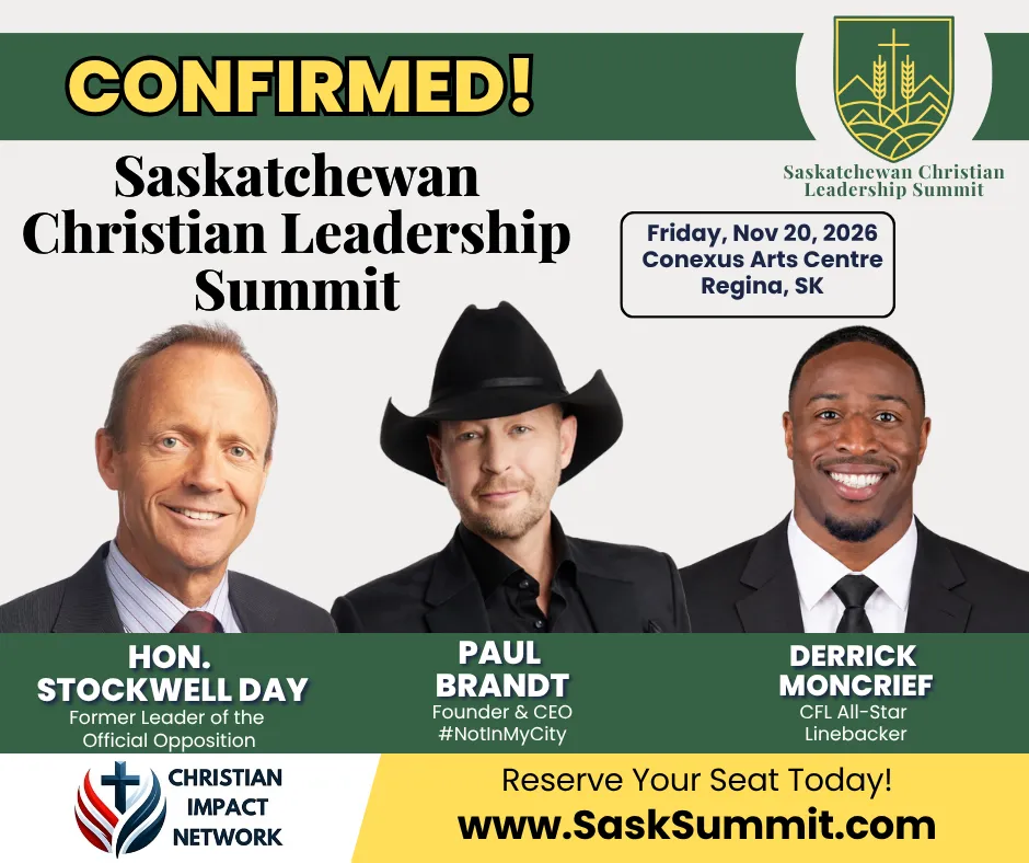 Saskatchewan Summit confirmed poster featuring Paul Brandt, Stockwell Day and Derrick Moncrief