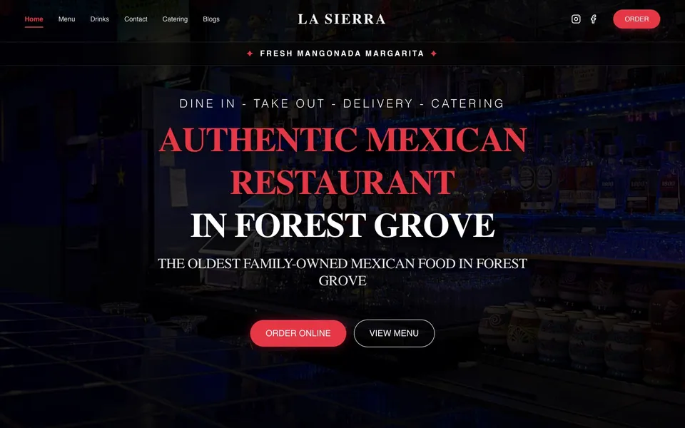 La Sierra Forest Grove desktop website