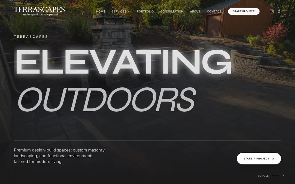 Terrascapes desktop website