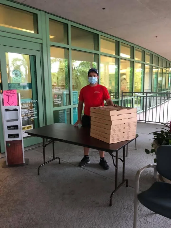 Marina's delivering pizzas to the community
