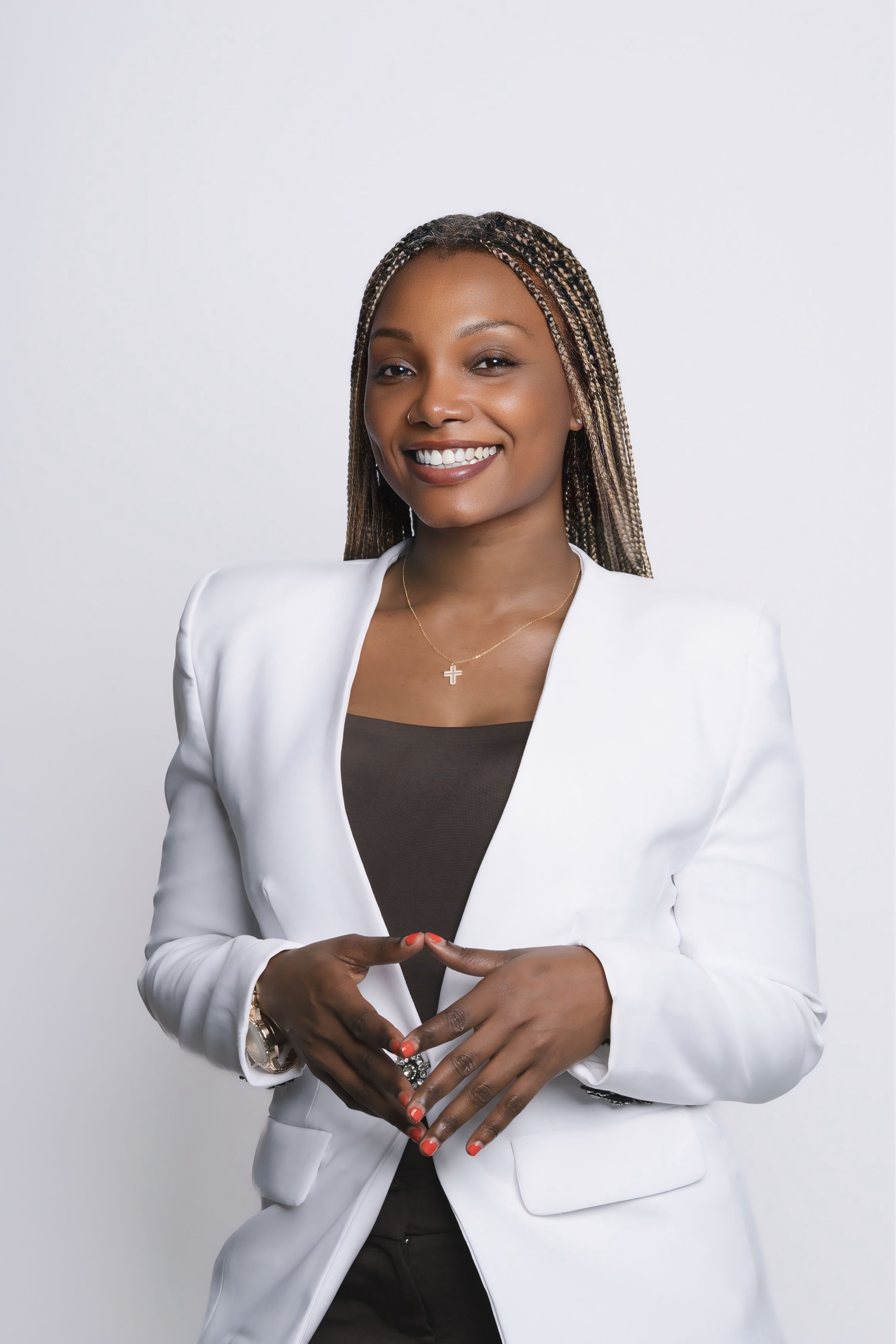 Client with a finished braided protective style