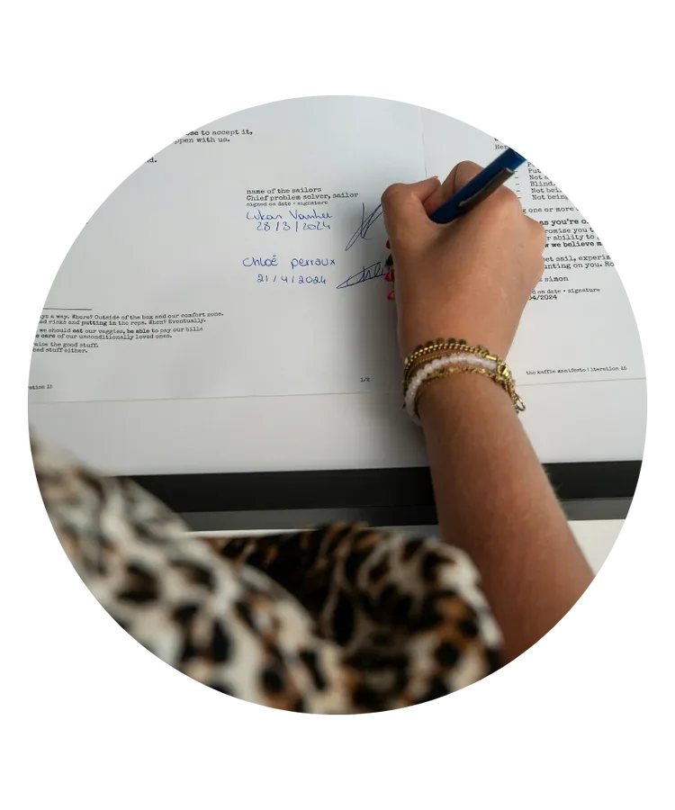 Hand signing a contract