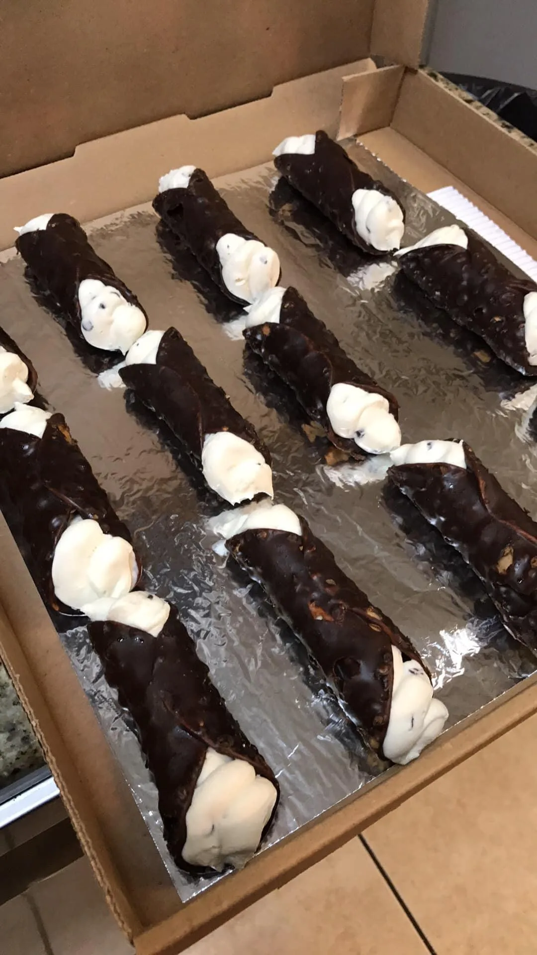 Chocolate-dipped cannoli