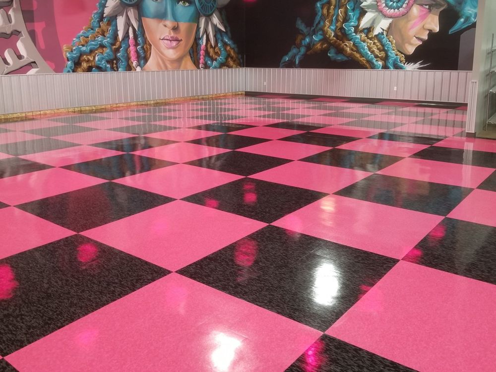 VCT floor after strip and wax