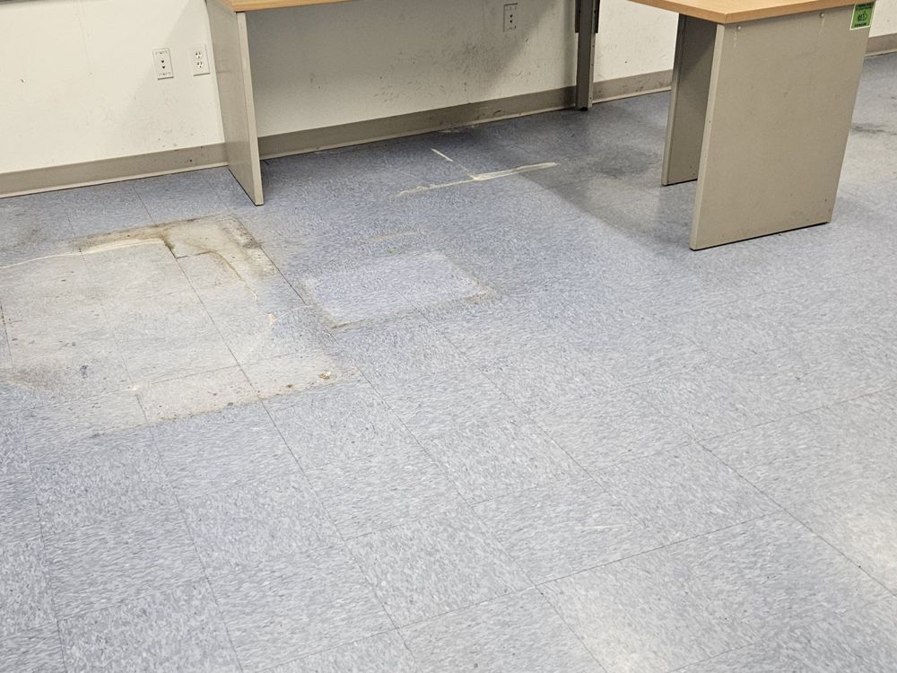 Floor before high-speed buffing