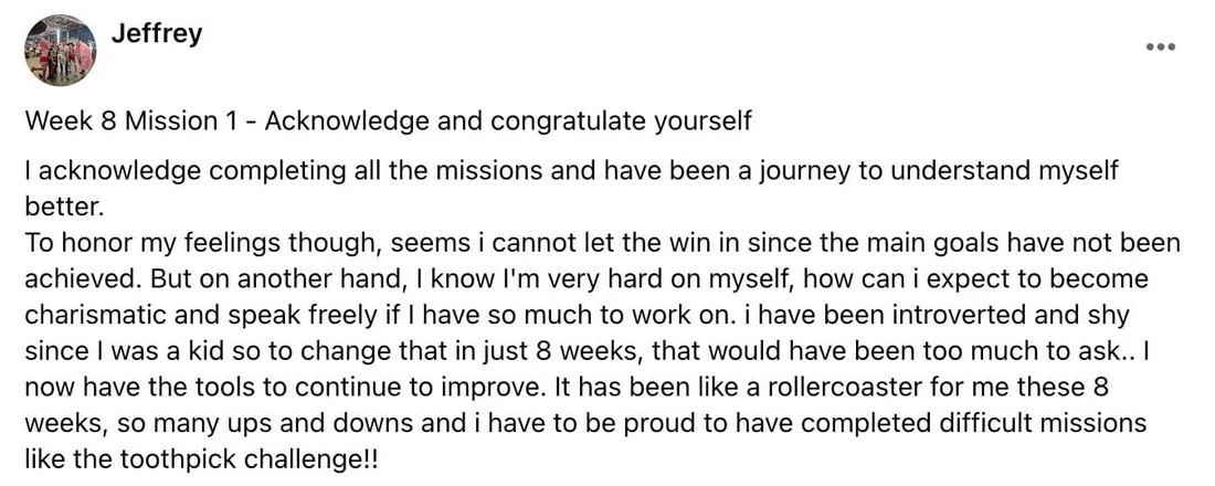 Written client review 95 — Transformation Mastery Mentoring 2.0.