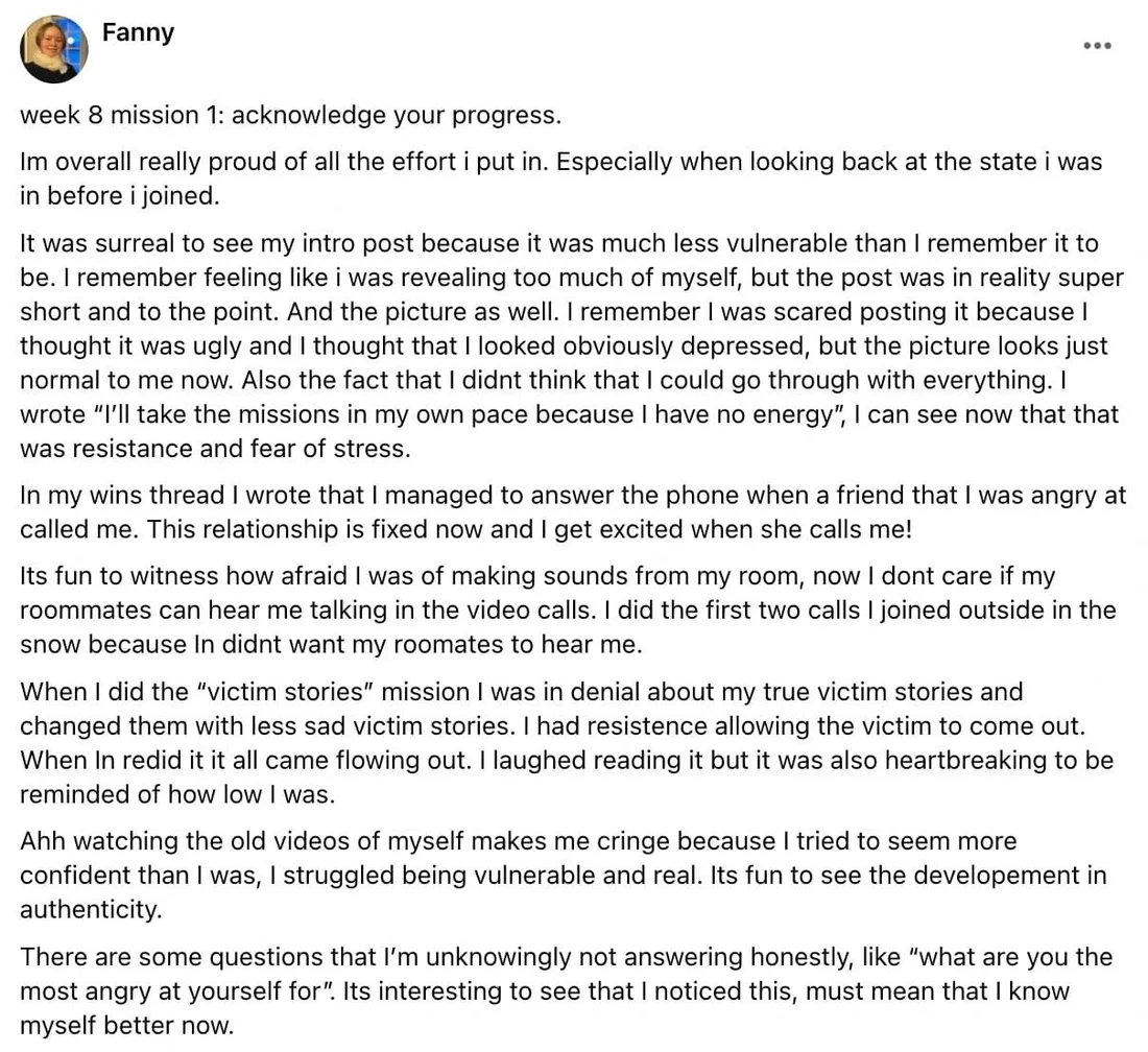 Written client review 70 — Transformation Mastery Mentoring 2.0.
