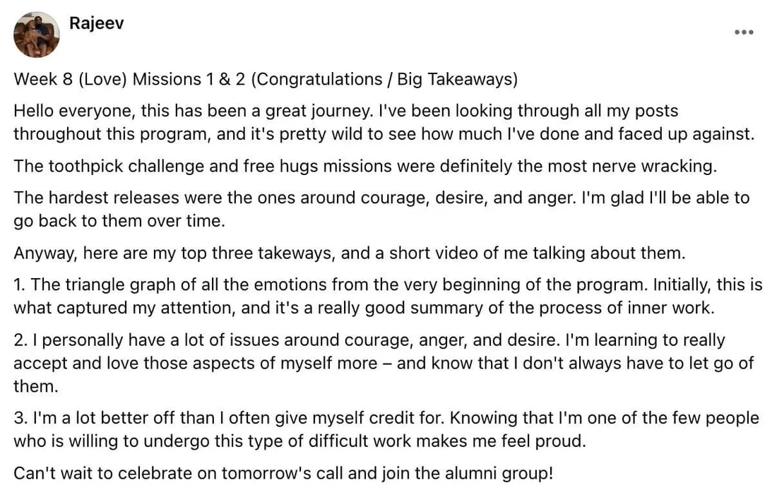 Written client review 103 — Transformation Mastery Mentoring 2.0.
