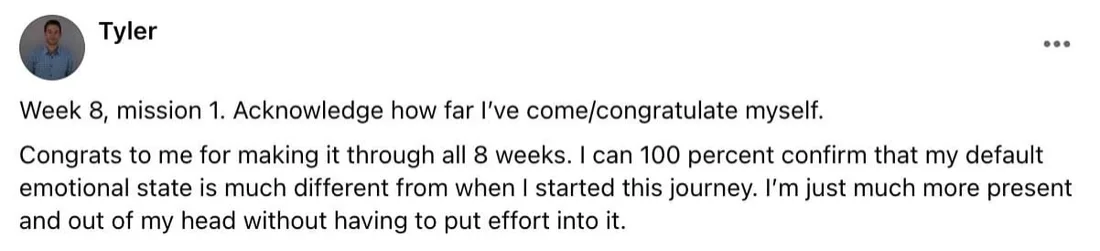Written client review 44 — Transformation Mastery Mentoring 2.0.