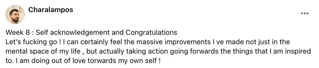 Written client review 43 — Transformation Mastery Mentoring 2.0.