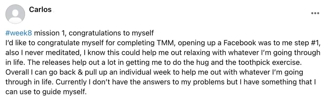 Written client review 104 — Transformation Mastery Mentoring 2.0.
