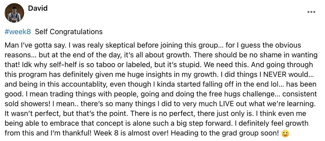 Written client review 22 — Transformation Mastery Mentoring 2.0.