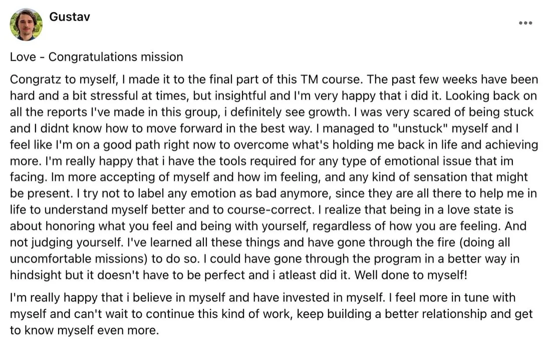 Written client review 170 — Transformation Mastery Mentoring 2.0.