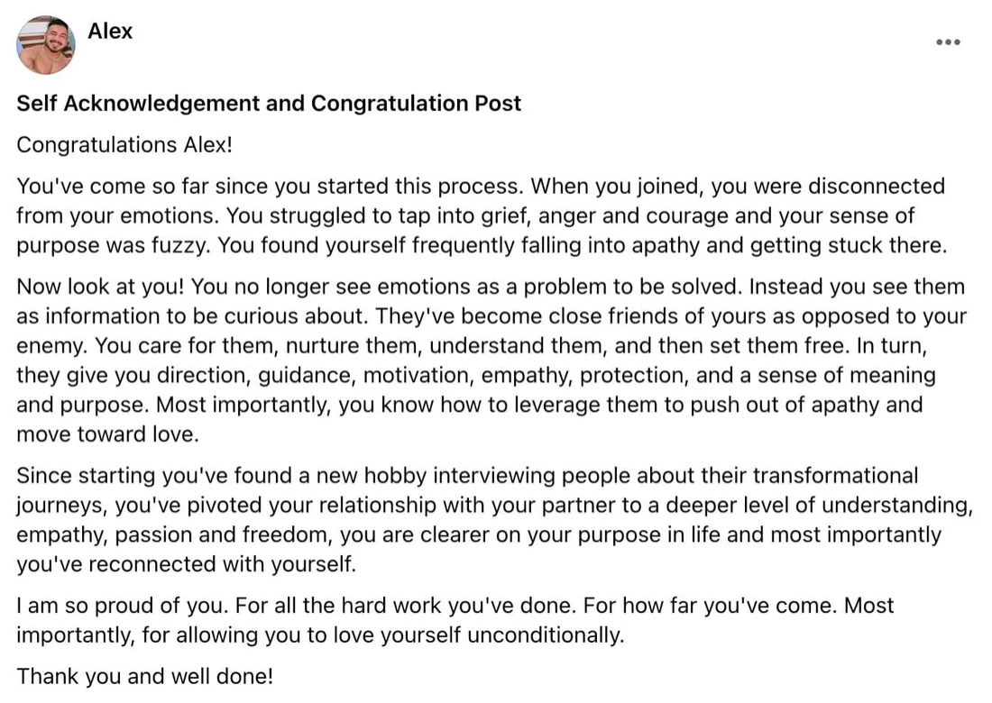 Written client review 171 — Transformation Mastery Mentoring 2.0.