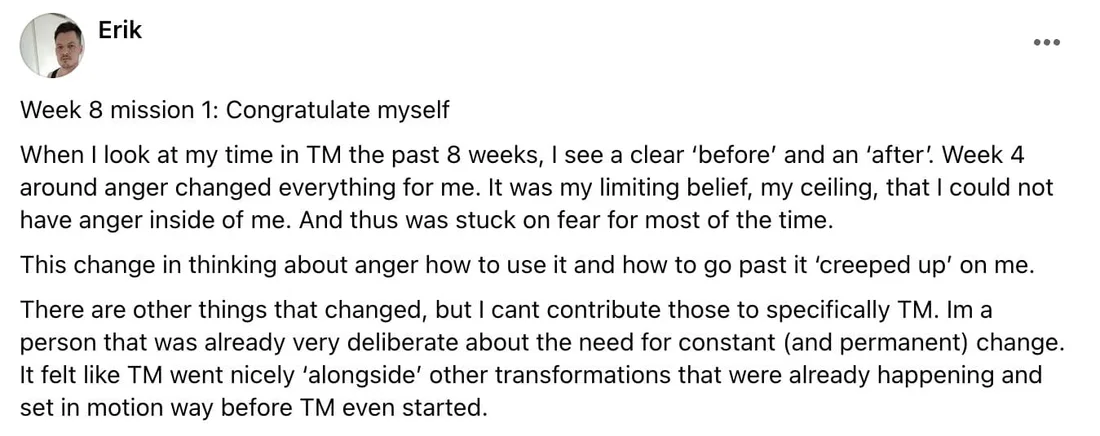 Written client review 68 — Transformation Mastery Mentoring 2.0.
