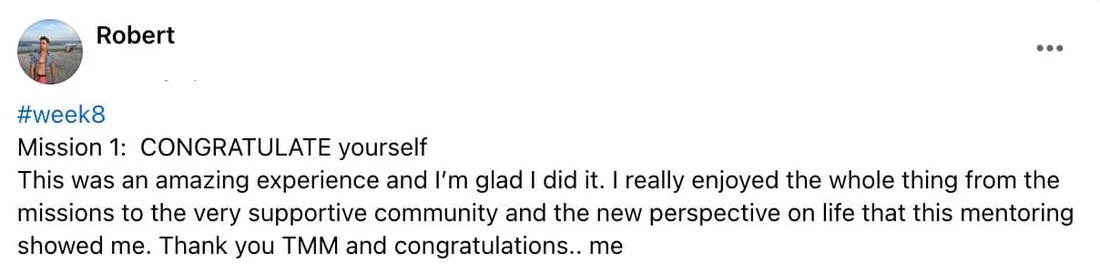 Written client review 154 — Transformation Mastery Mentoring 2.0.
