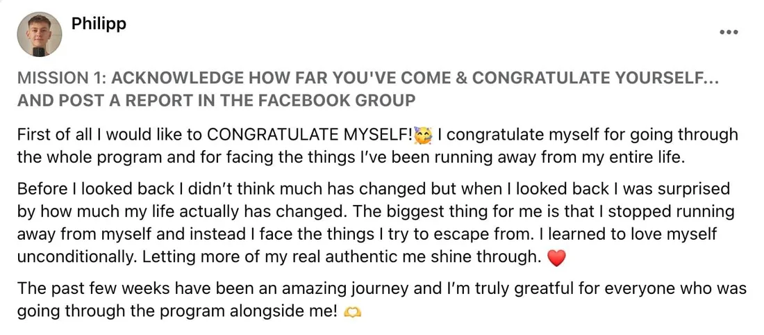 Written client review 172 — Transformation Mastery Mentoring 2.0.