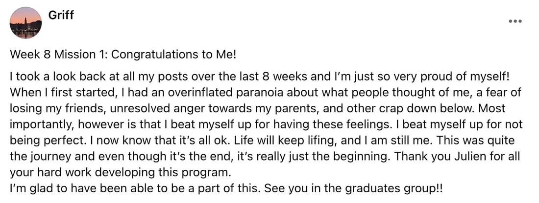 Written client review 167 — Transformation Mastery Mentoring 2.0.
