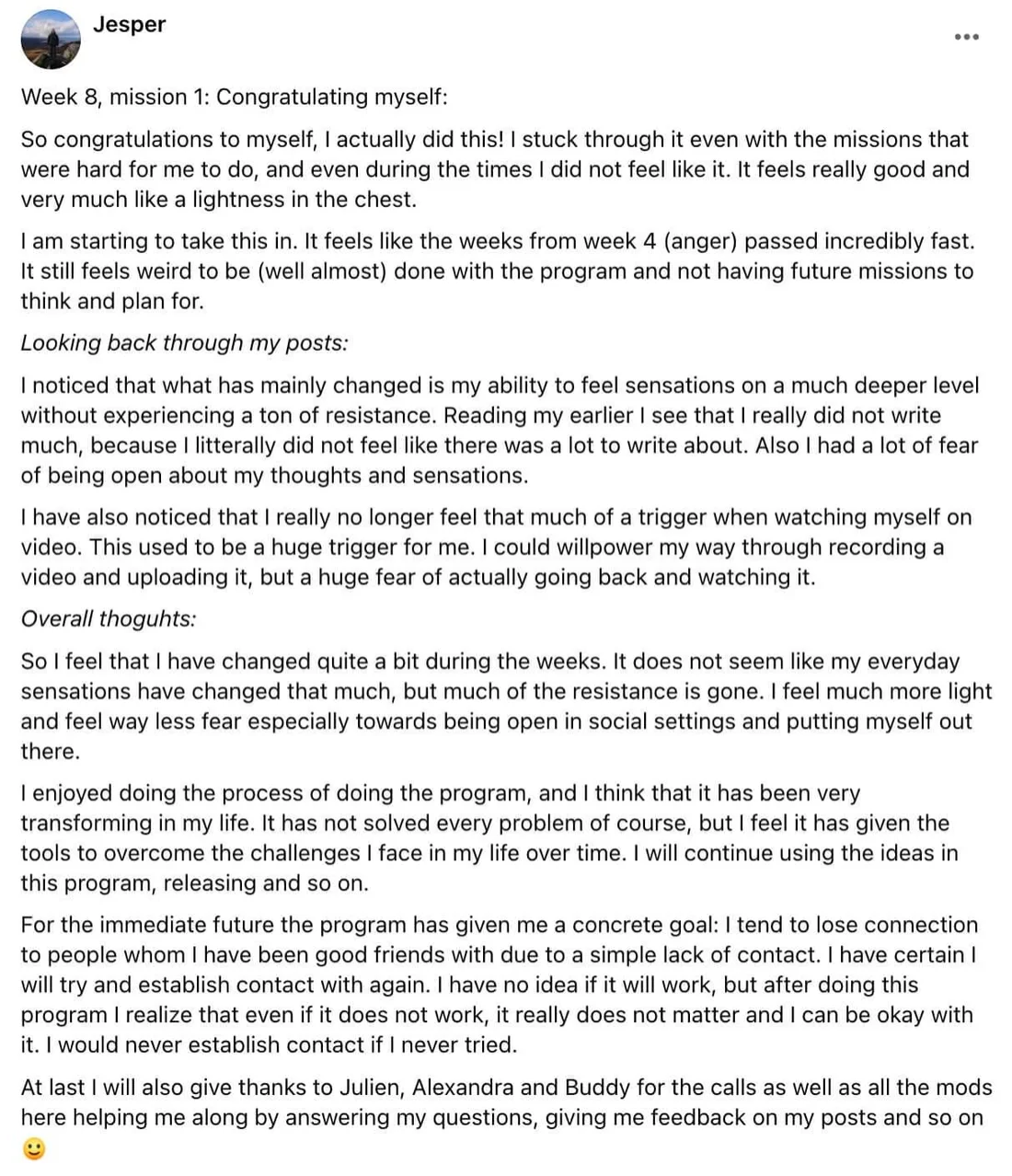 Written client review 160 — Transformation Mastery Mentoring 2.0.