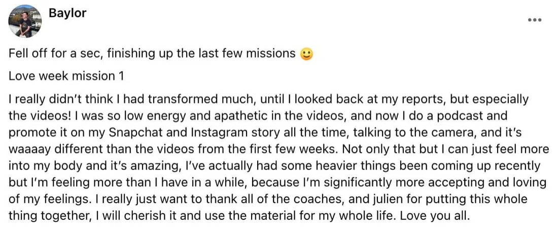 Written client review 162 — Transformation Mastery Mentoring 2.0.