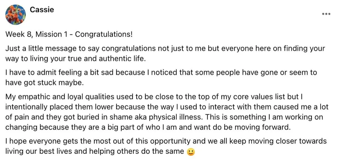Written client review 122 — Transformation Mastery Mentoring 2.0.