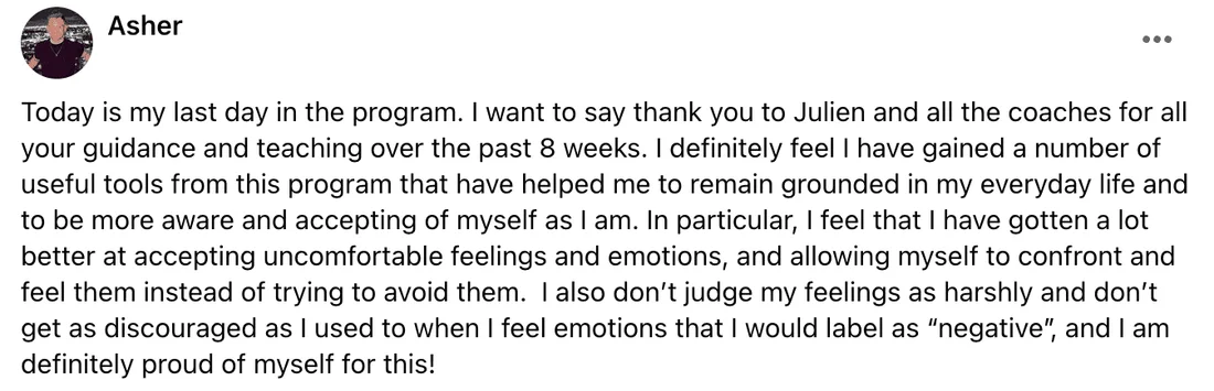 Written client review 55 — Transformation Mastery Mentoring 2.0.