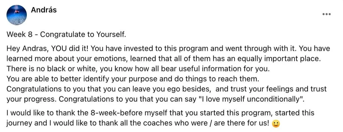 Written client review 26 — Transformation Mastery Mentoring 2.0.