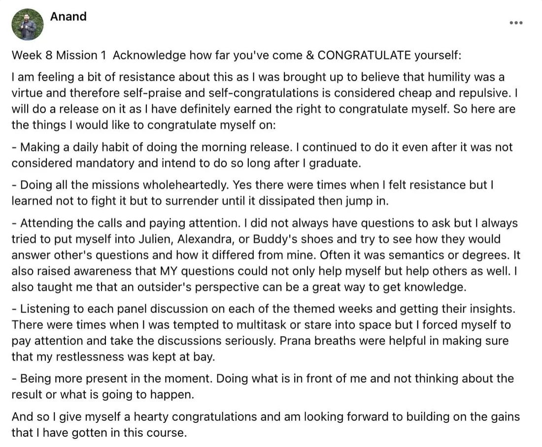 Written client review 132 — Transformation Mastery Mentoring 2.0.
