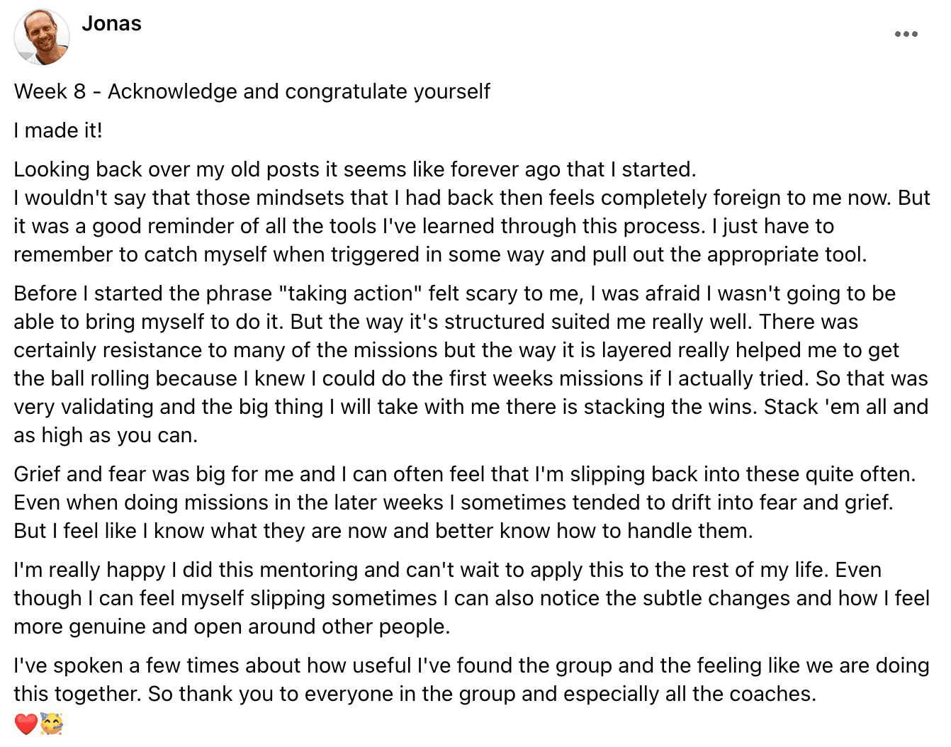 Written client review 81 — Transformation Mastery Mentoring 2.0.