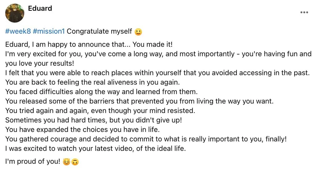 Written client review 57 — Transformation Mastery Mentoring 2.0.