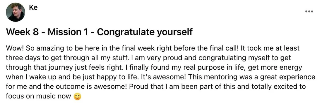 Written client review 58 — Transformation Mastery Mentoring 2.0.