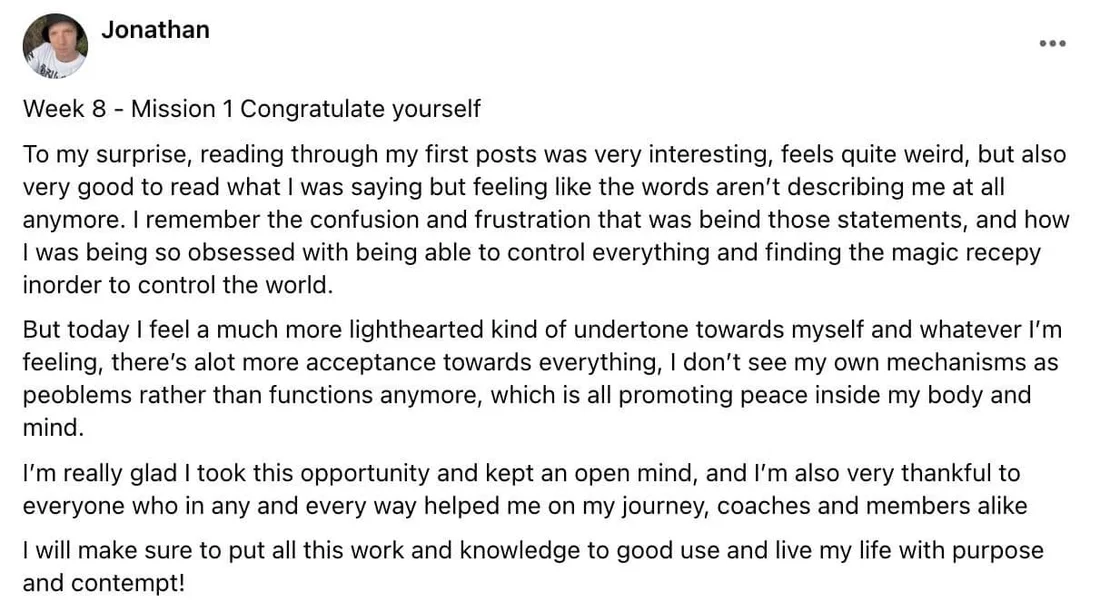 Written client review 115 — Transformation Mastery Mentoring 2.0.