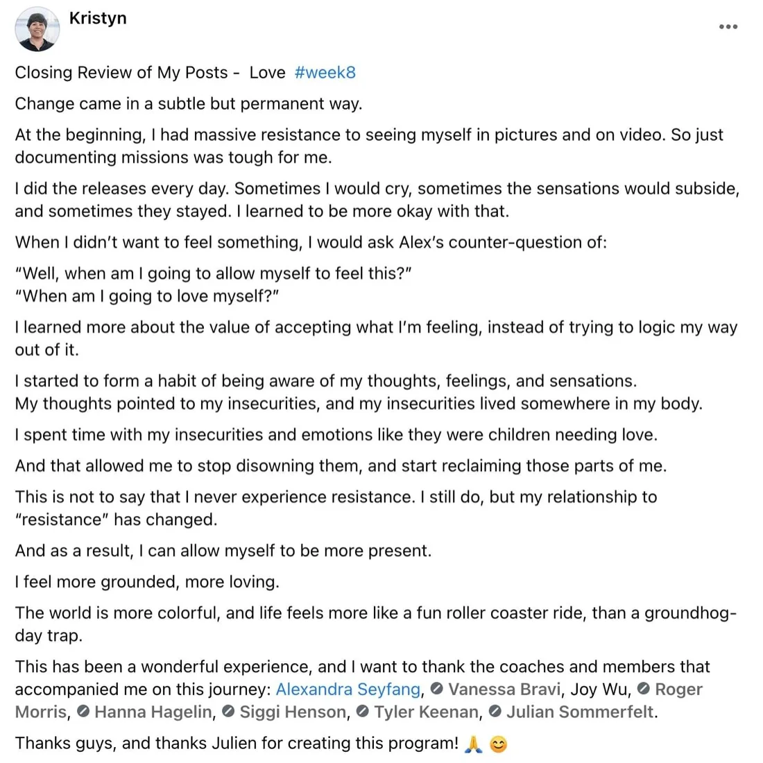 Written client review 76 — Transformation Mastery Mentoring 2.0.